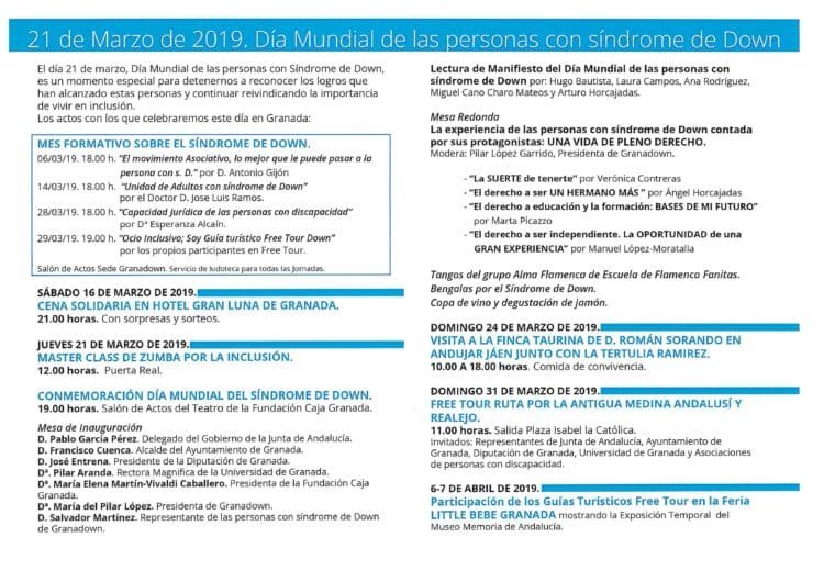 Díptico del Día Mundial del Síndrome de Down 2019